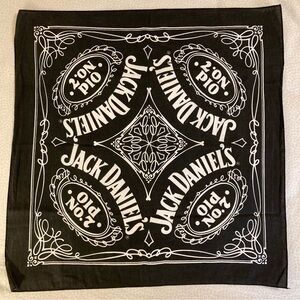 Jack Daniels Whiskey Old No. 7 Black and White Bandana vintage 90’s